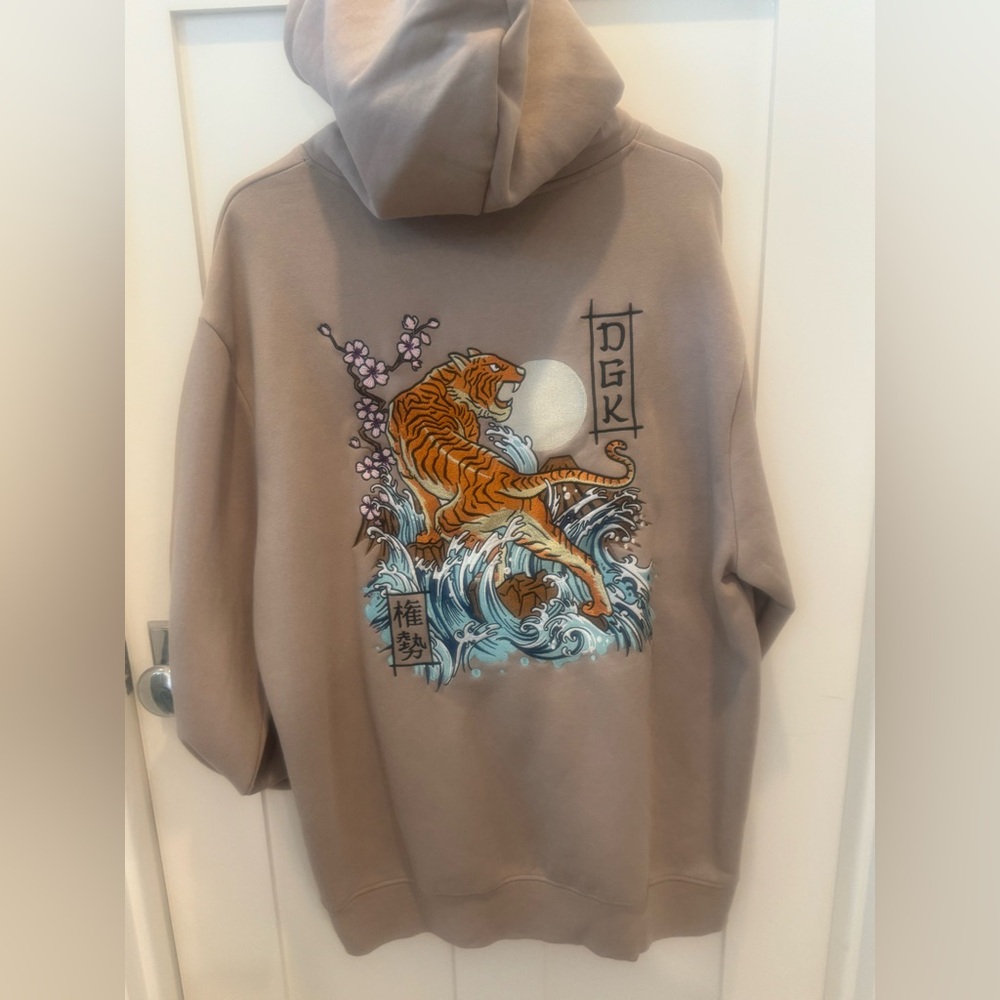 DGK Tan Hoodie with Tiger Graphic